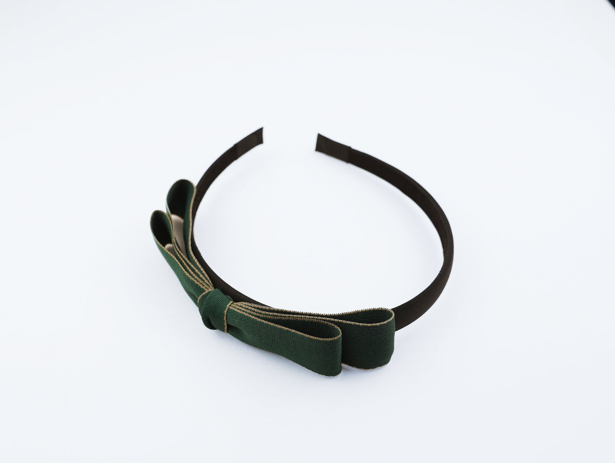 Vaillantle basic green bow hair band